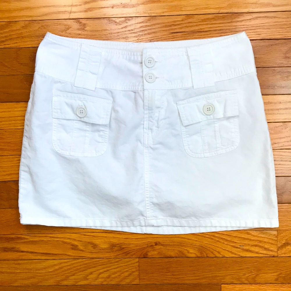 Vintage Mossimo 90s Y2K Mossissue White Cotton Mini Skirt